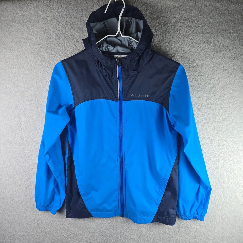 Columbia Jacket Flash Forward Kids M Blue Colorblock Full Zip Hooded